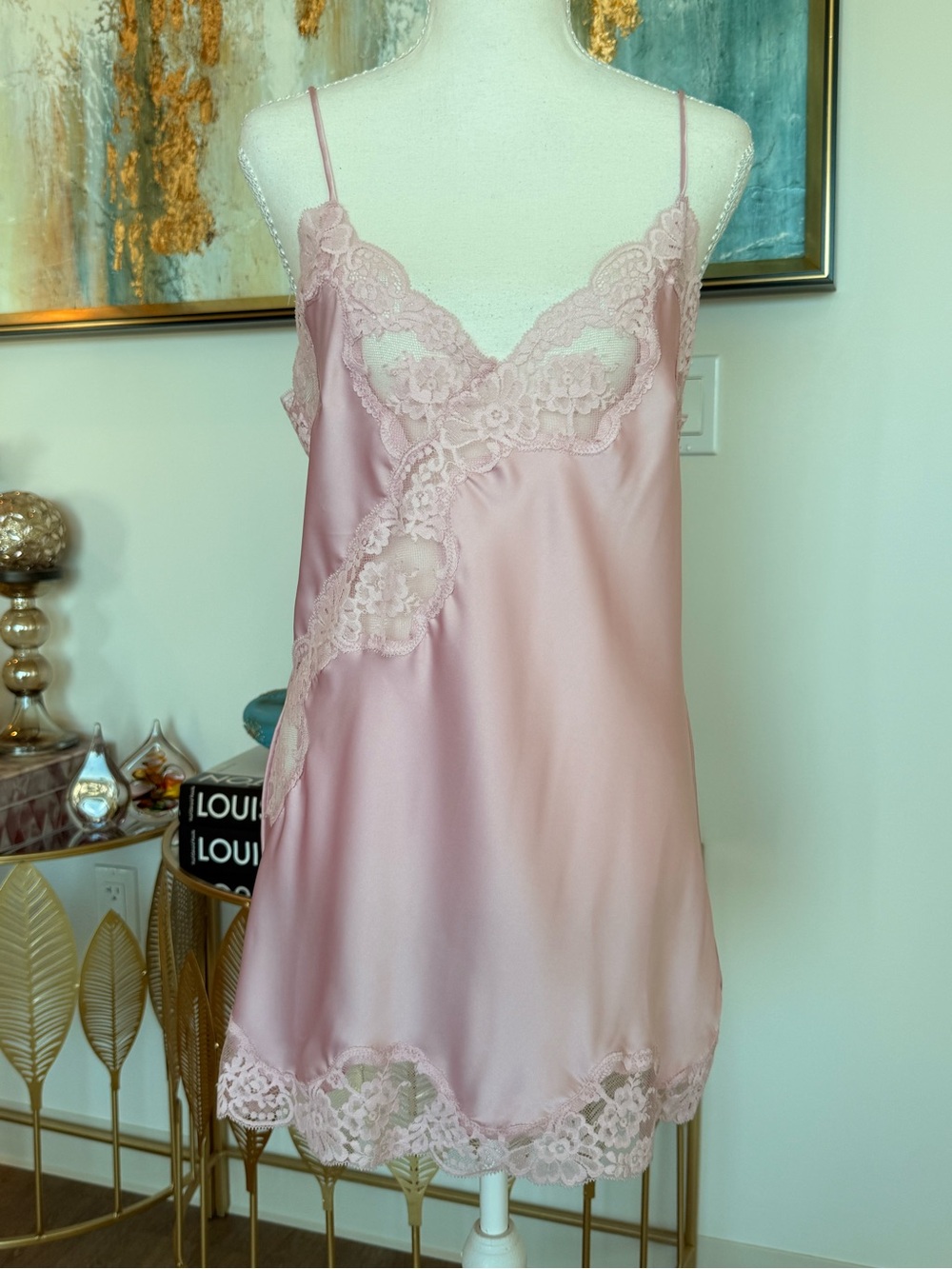 Soft Pink Satin Lace Slip